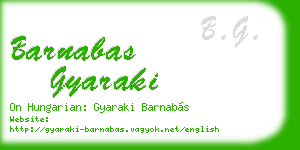 barnabas gyaraki business card