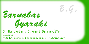 barnabas gyaraki business card